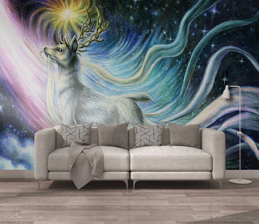 3D Deer Starry Sky WG225 Wall Murals