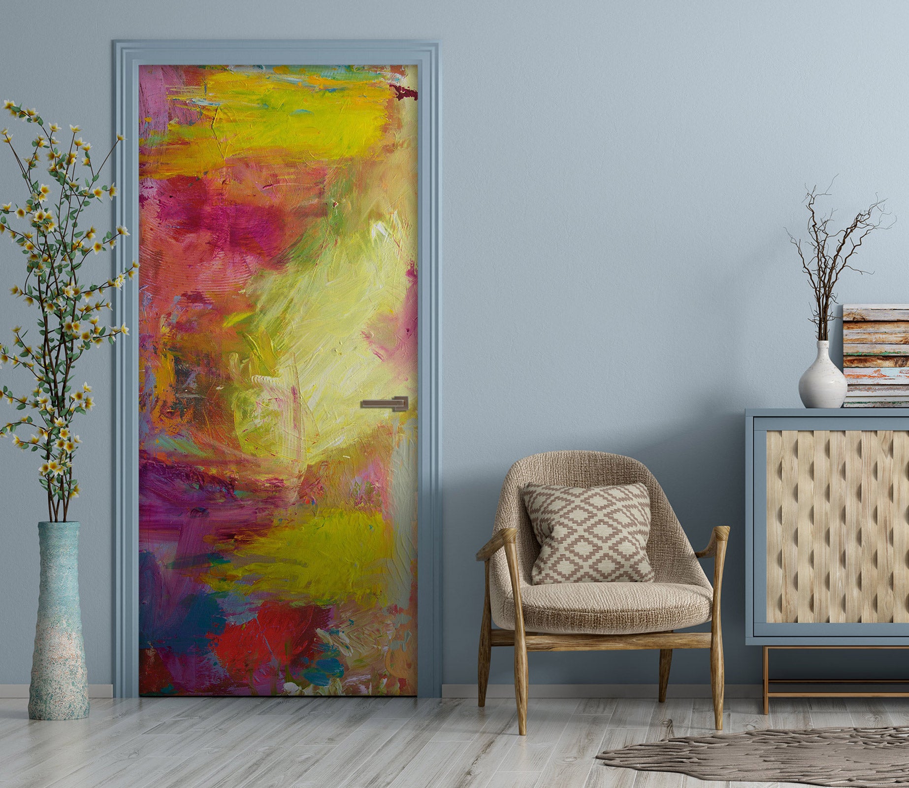 3D Red Yellow Pattern 10121 Allan P. Friedlander Door Mural