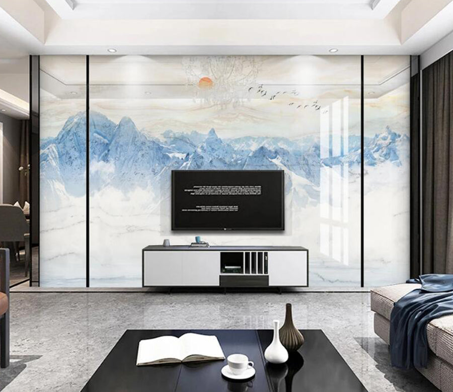 3D Blue Mountains 072 Wall Murals