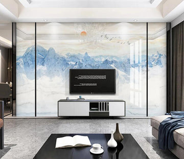 3D Blue Mountains 072 Wall Murals