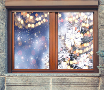 3D Branch Aperture 31088 Christmas Window Film Print Sticker Cling Stained Glass Xmas