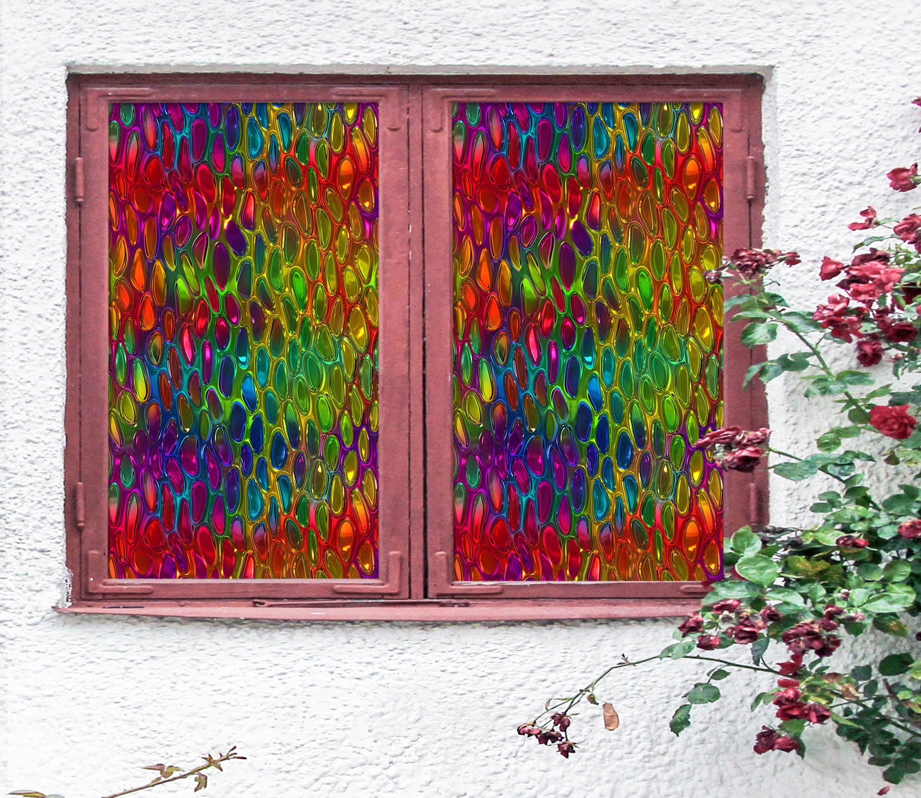 3D Glass Color 199 Window Film Print Sticker Cling Stained Glass UV Block