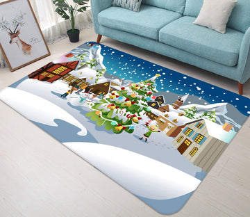 3D Country Kid Tree 031 Non Slip Rug Mat Mat AJ Creativity Home 