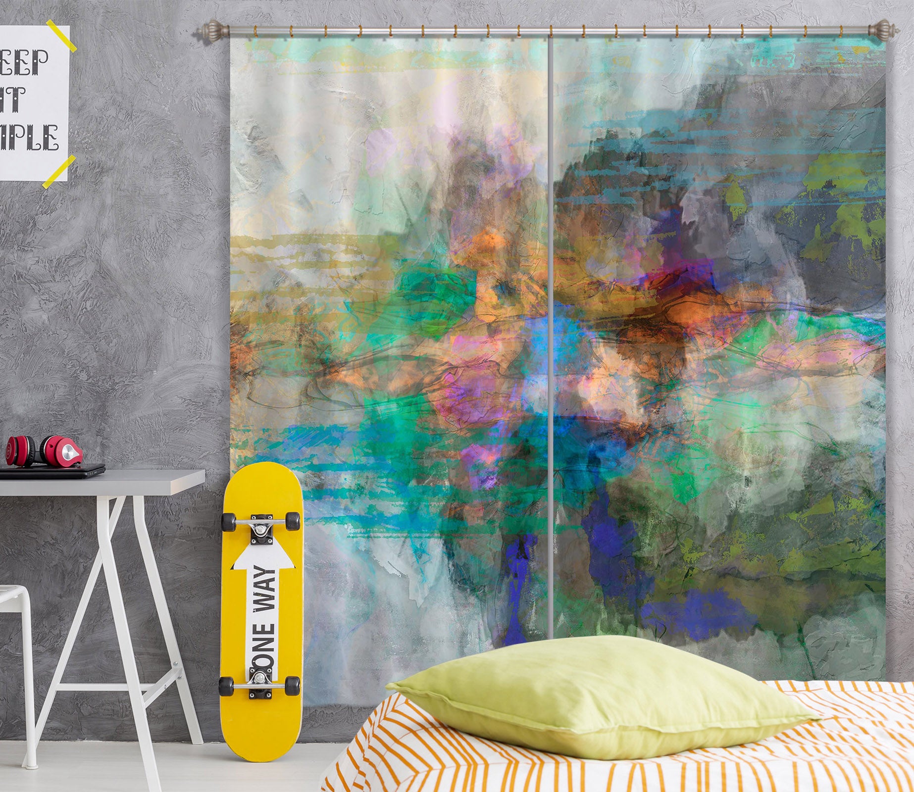 3D Color Collision 237 Michael Tienhaara Curtain Curtains Drapes