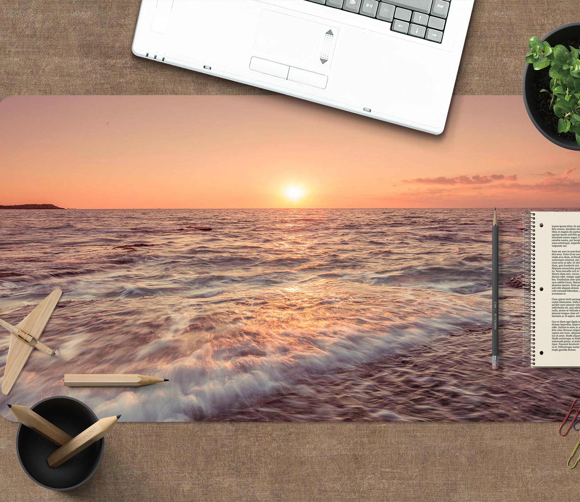 3D Seaside Spray 12421 Assaf Frank Desk Mat