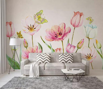 3D Flower Butterfly WG16 Wall Murals Wallpaper AJ Wallpaper 2 