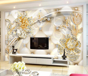 3D Diamond Flower WC97 Wall Murals Wallpaper AJ Wallpaper 2 