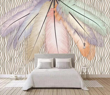 3D Colored Feathers WC2458 Wall Murals