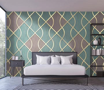 3D Two-color Gold Wire Cutting 2303 Wall Murals