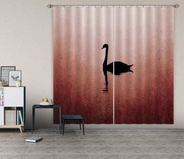 3D Swan Lake 056 Boris Draschoff Curtain Curtains Drapes
