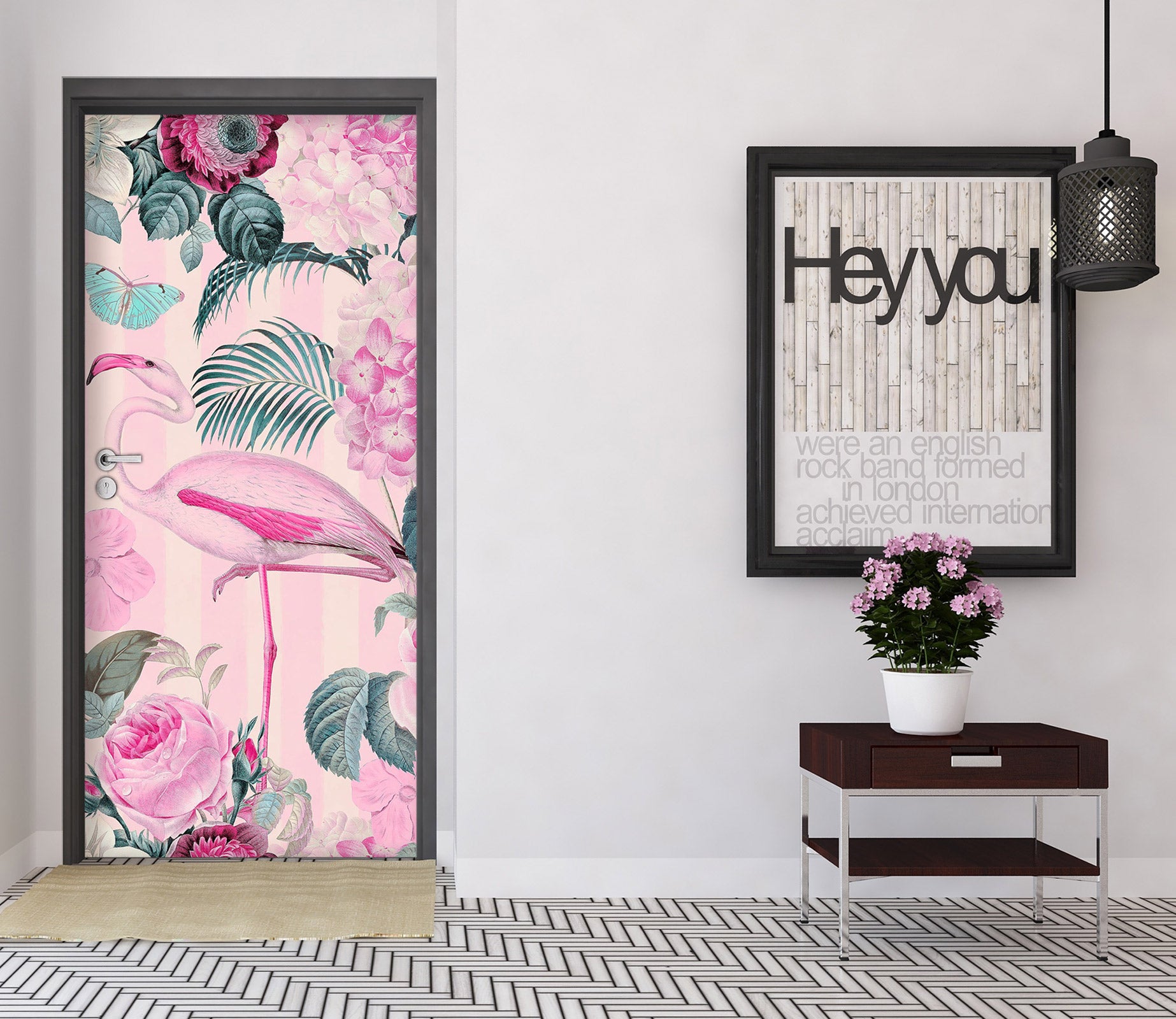3D Flamingo Rose Pink 118124 Andrea Haase Door Mural