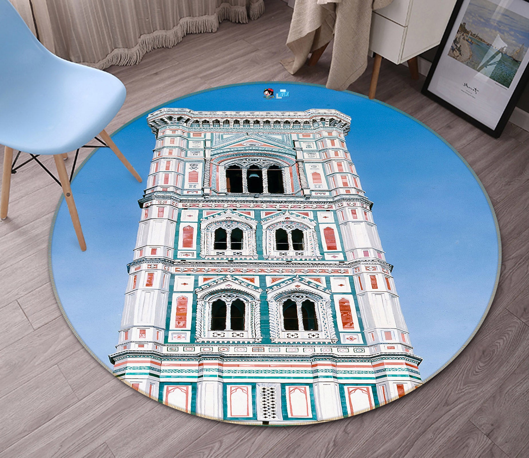3D White House 11074 Matthew Holden Bates Rug Round Non Slip Rug Mat