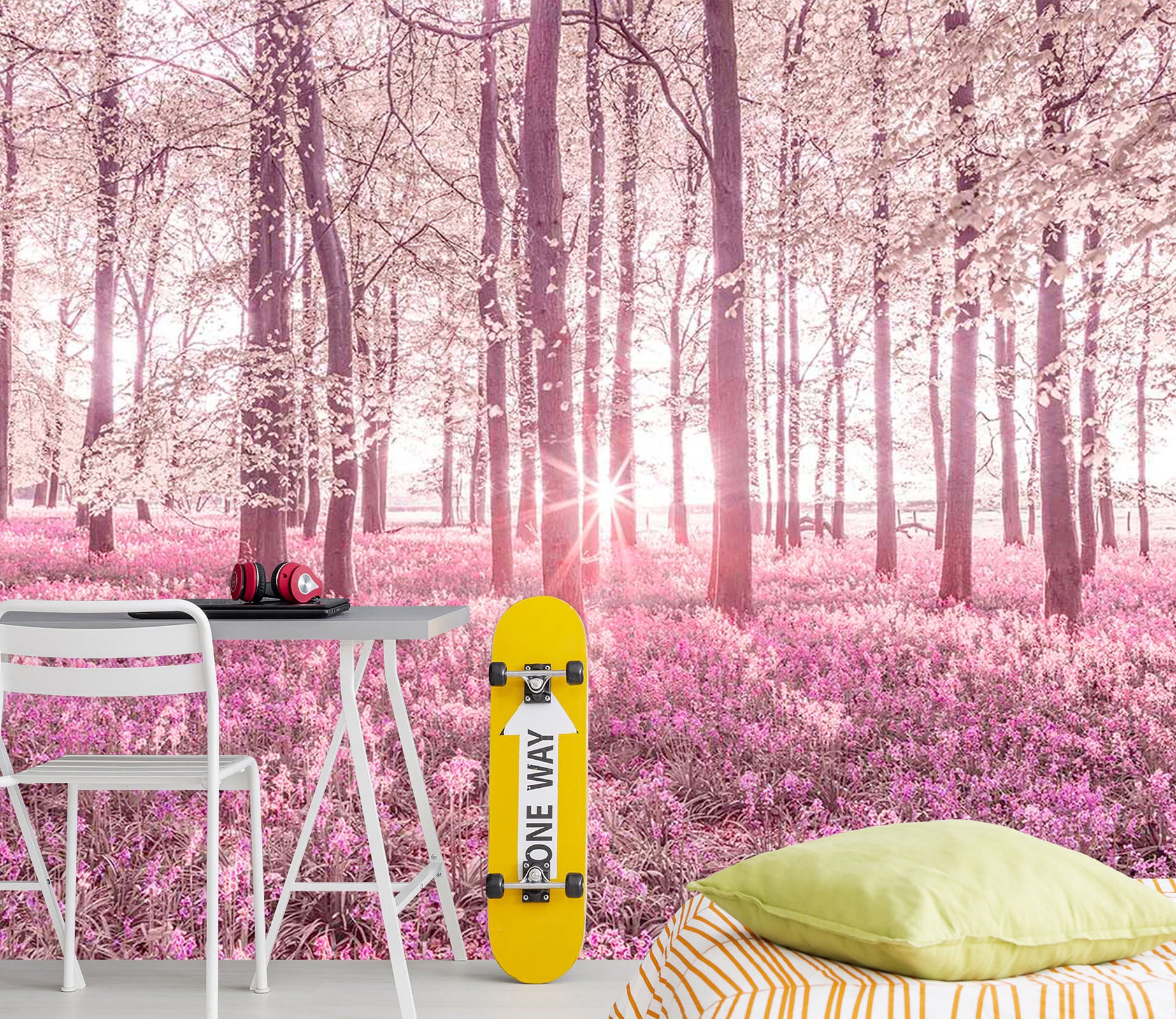 3D Pink Flower Sea 1416 Assaf Frank Wall Mural Wall Murals