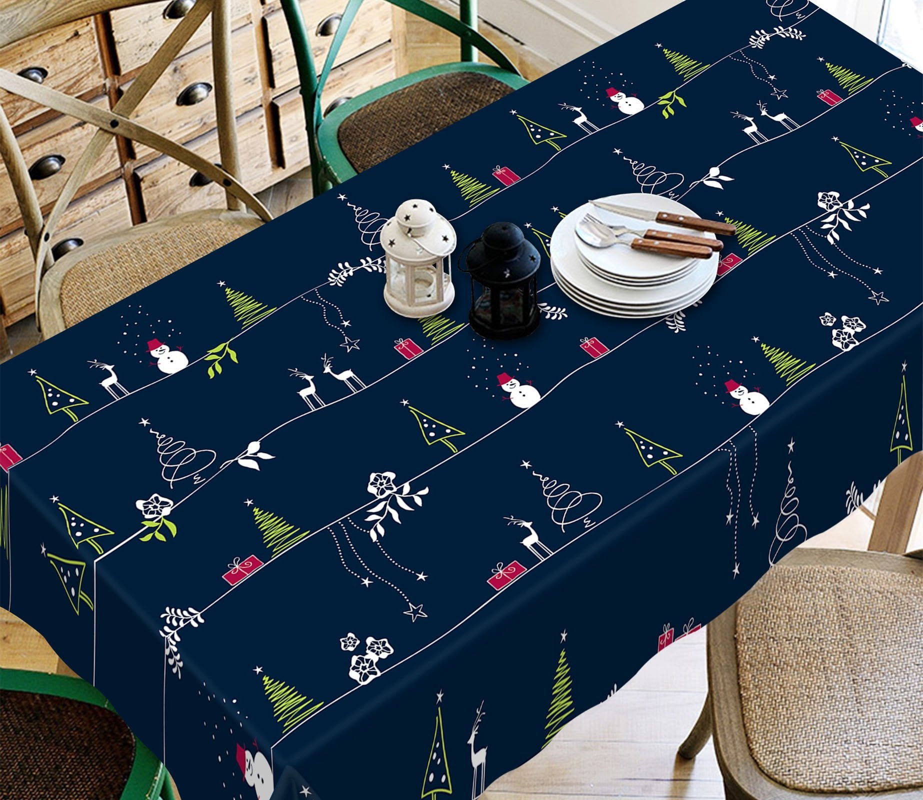 3D Christmas Illustration 32 Tablecloths Tablecloths AJ Creativity Home 