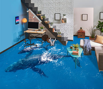 3D Free Whale 452 Floor Mural  Wallpaper Murals Rug & Mat Print Epoxy waterproof bath floor