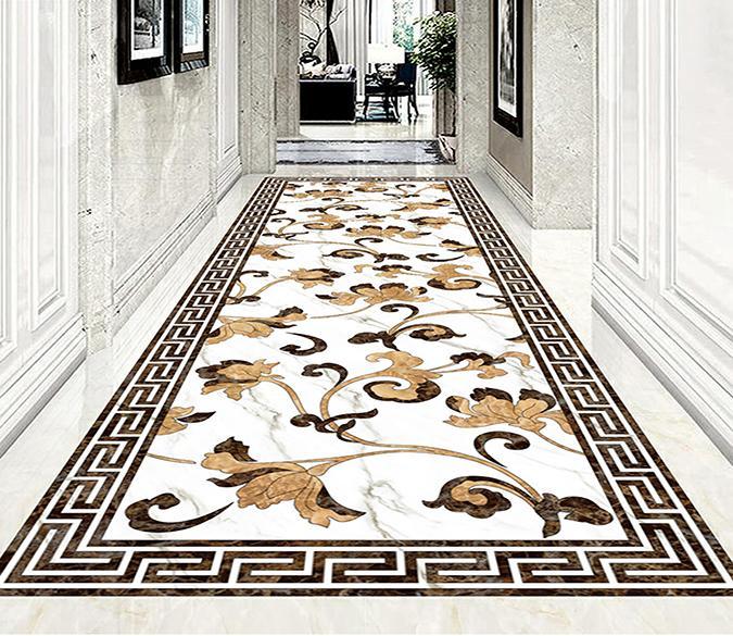 3D Marble Leaves WG233 Floor Mural Wallpaper AJ Wallpaper 2 