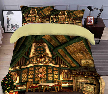 3D Housing Room 32039 Christmas Quilt Duvet Cover Xmas Bed Pillowcases