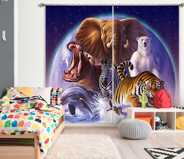 3D Wild World 049 Jerry LoFaro Curtain Curtains Drapes