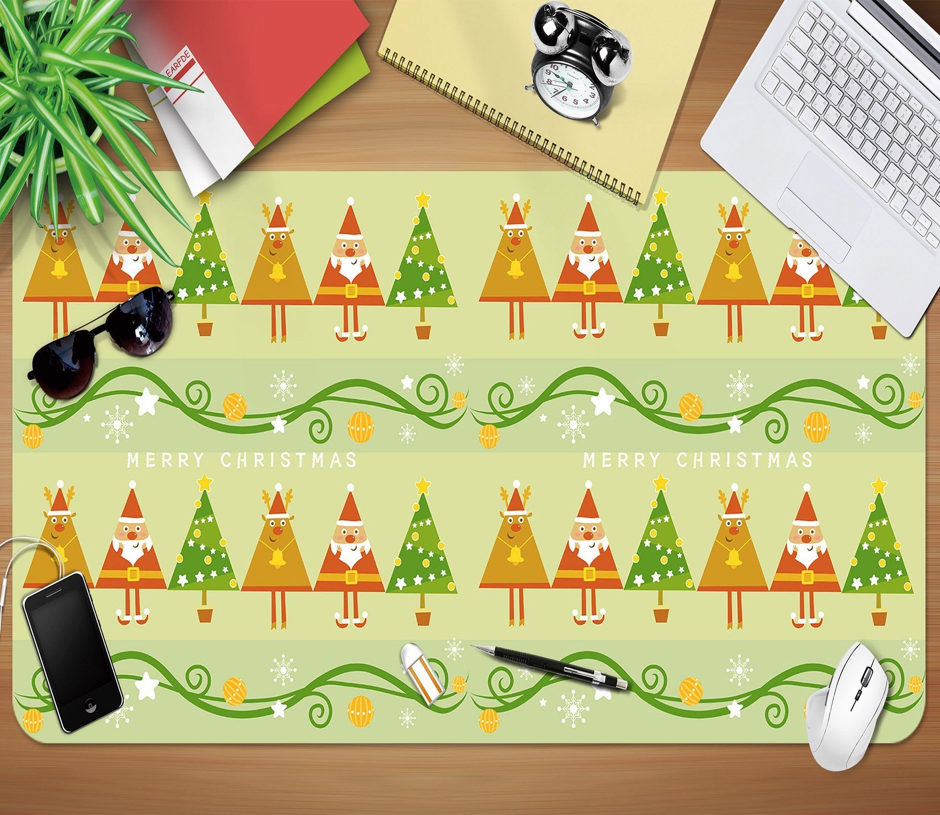 3D Triangle Christmas Pattern 054 Desk Mat Mat AJ Creativity Home 