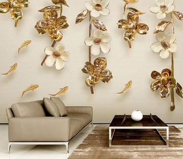 3D Fish Flower 368 Wall Murals Wallpaper AJ Wallpaper 2 
