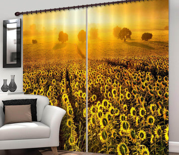 3D Sunflower Estate 843 Curtains Drapes