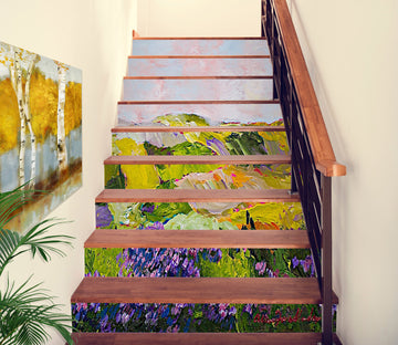 3D Flowers Hillside Oil Painting 89219 Allan P. Friedlander Stair Risers