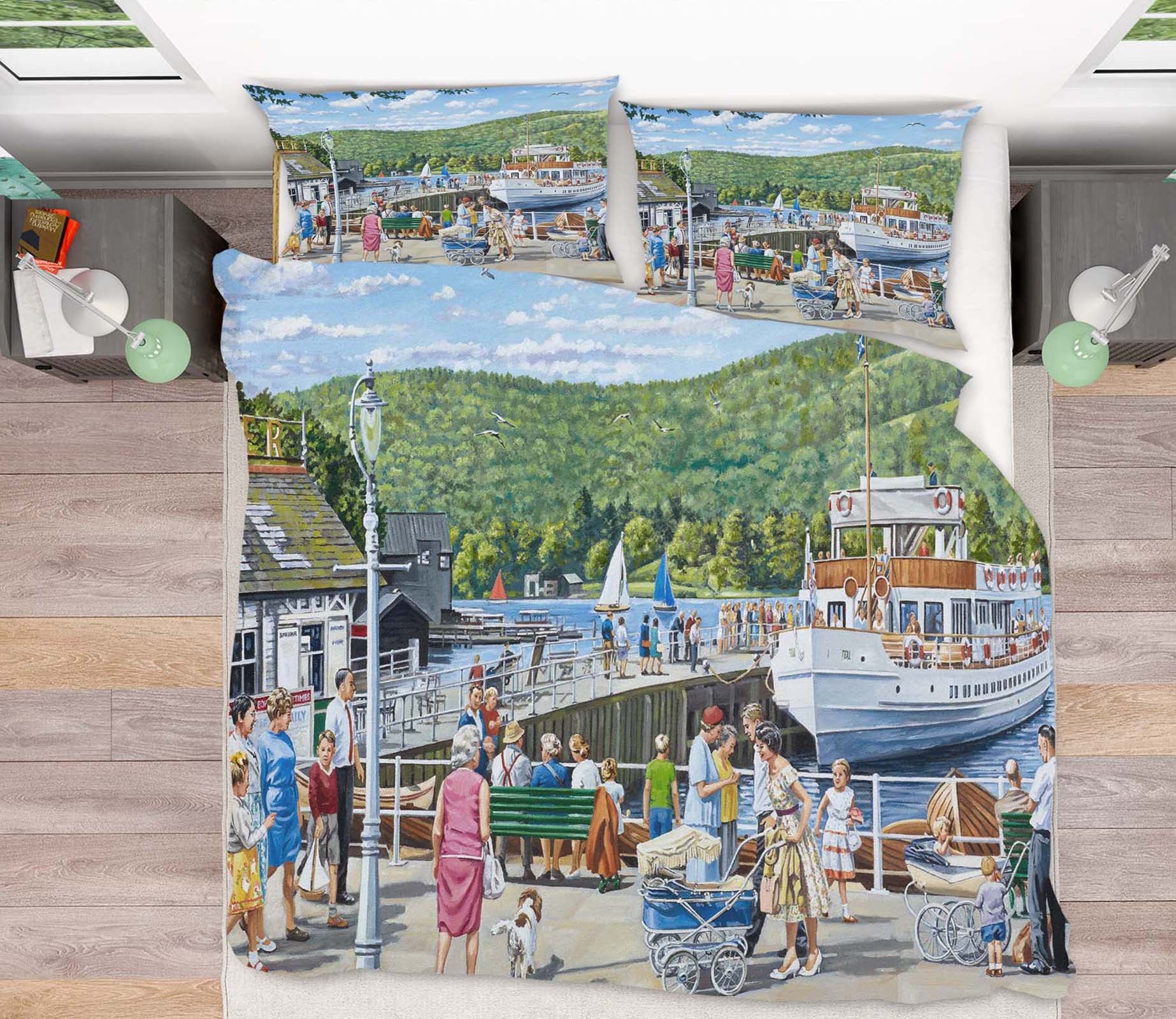 3D Bowness Pier Windermere 2009 Trevor Mitchell bedding Bed Pillowcases Quilt