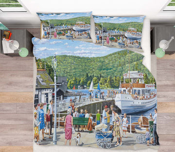 3D Bowness Pier Windermere 2009 Trevor Mitchell bedding Bed Pillowcases Quilt