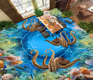 3D Mysterious Seabed 024 Floor Mural  Self-Adhesive Sticker Bathroom Non-slip Waterproof Flooring Murals