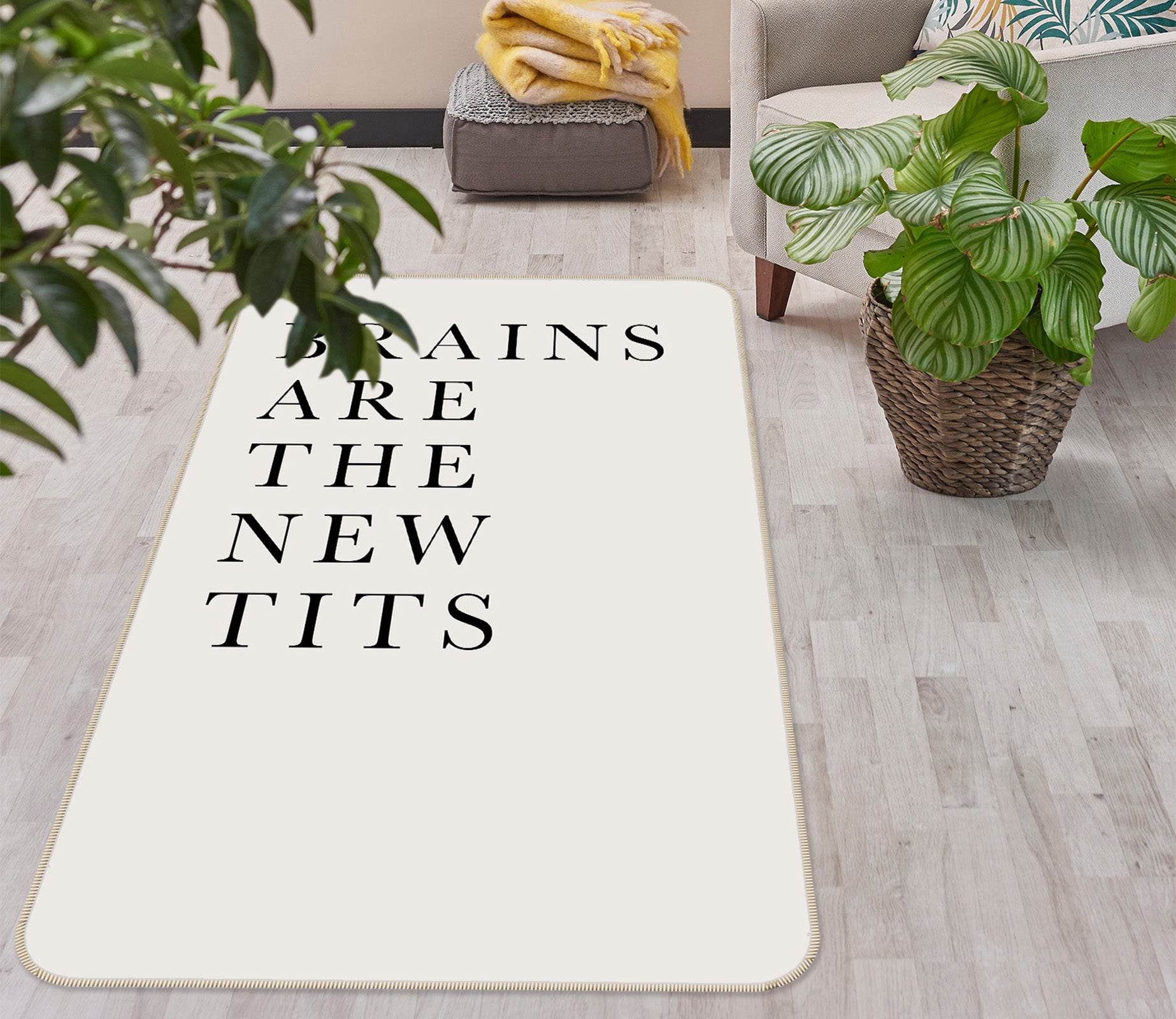 3D Black Text 1020 Boris Draschoff Rug Non Slip Rug Mat