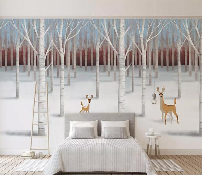 3D Snow Fawn 387 Wall Murals Wallpaper AJ Wallpaper 2 