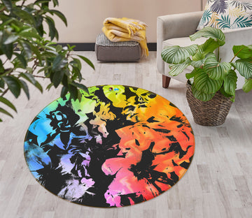 3D Colored 191103 Shandra Smith Rug Round Non Slip Rug Mat