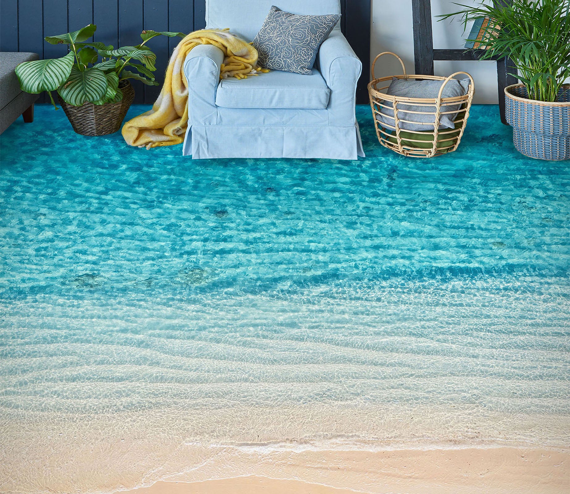 3D Healing Blue Sea 278 Floor Mural  Wallpaper Murals Rug & Mat Print Epoxy waterproof bath floor