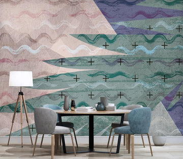 3D Three-color Geometric Interlacing 2435 Wall Murals