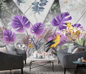 3D Purple Leaves 1538 Wall Murals
