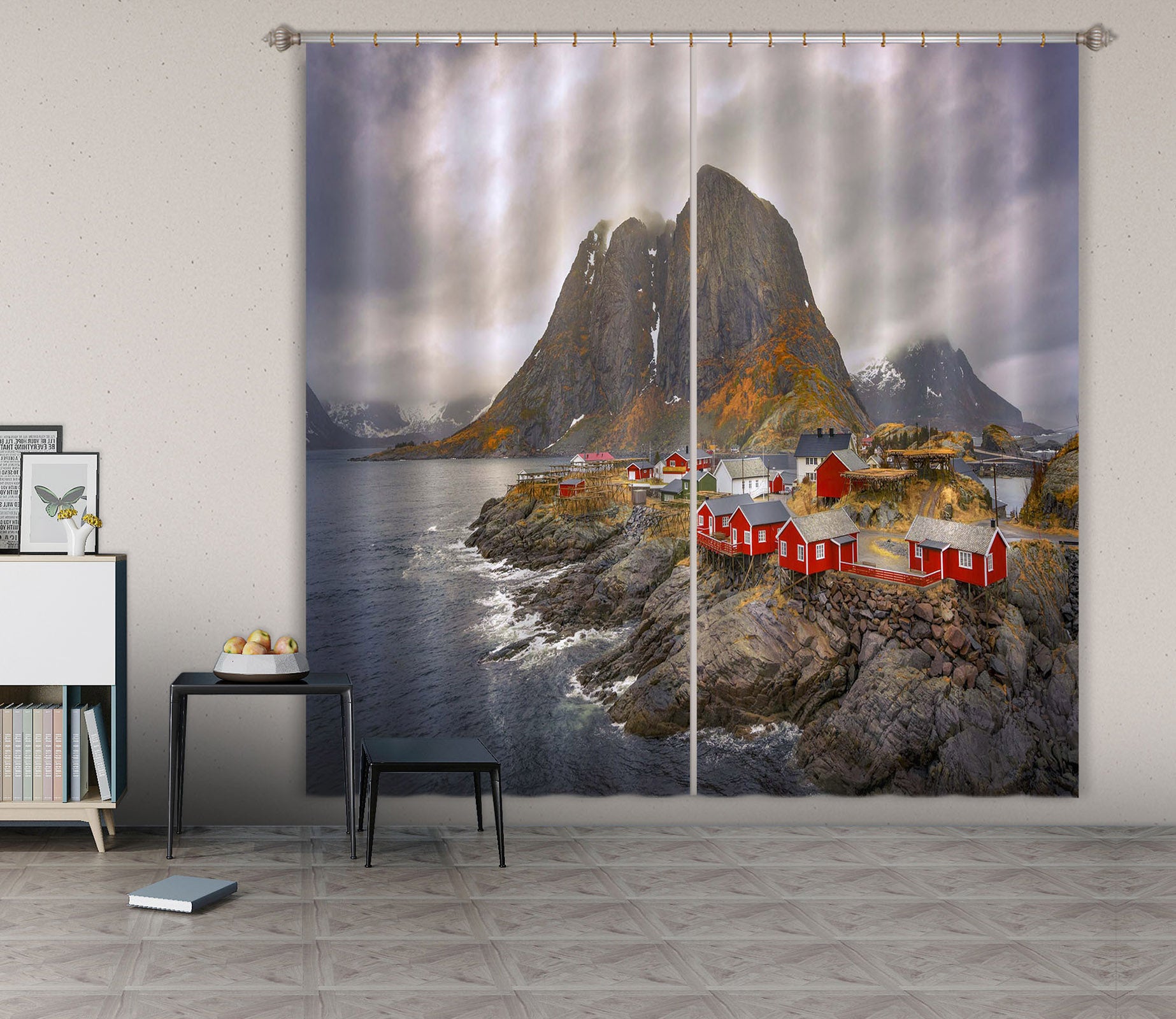 3D Red House 153 Marco Carmassi Curtain Curtains Drapes