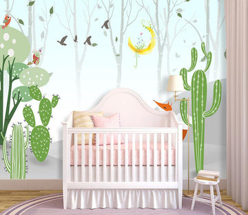 3D Childlike Cactus 869 Wall Murals