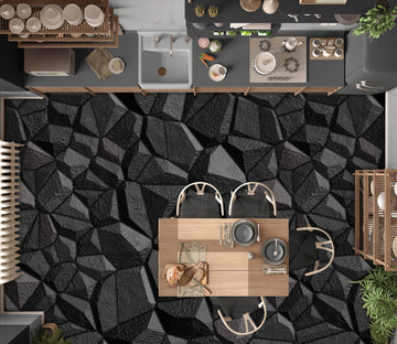 3D Simple Black Stones 1375 Floor Mural  Wallpaper Murals Self-Adhesive Removable Print Epoxy