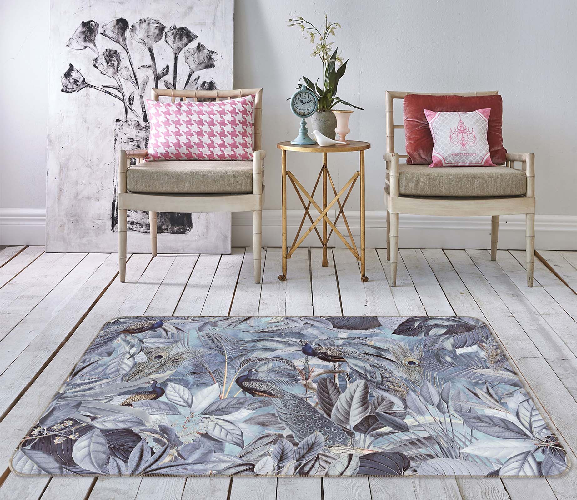 3D Night Leaves 1007 Andrea haase Rug Non Slip Rug Mat
