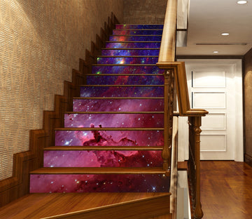 3D Purple Galaxy 177 Stair Risers