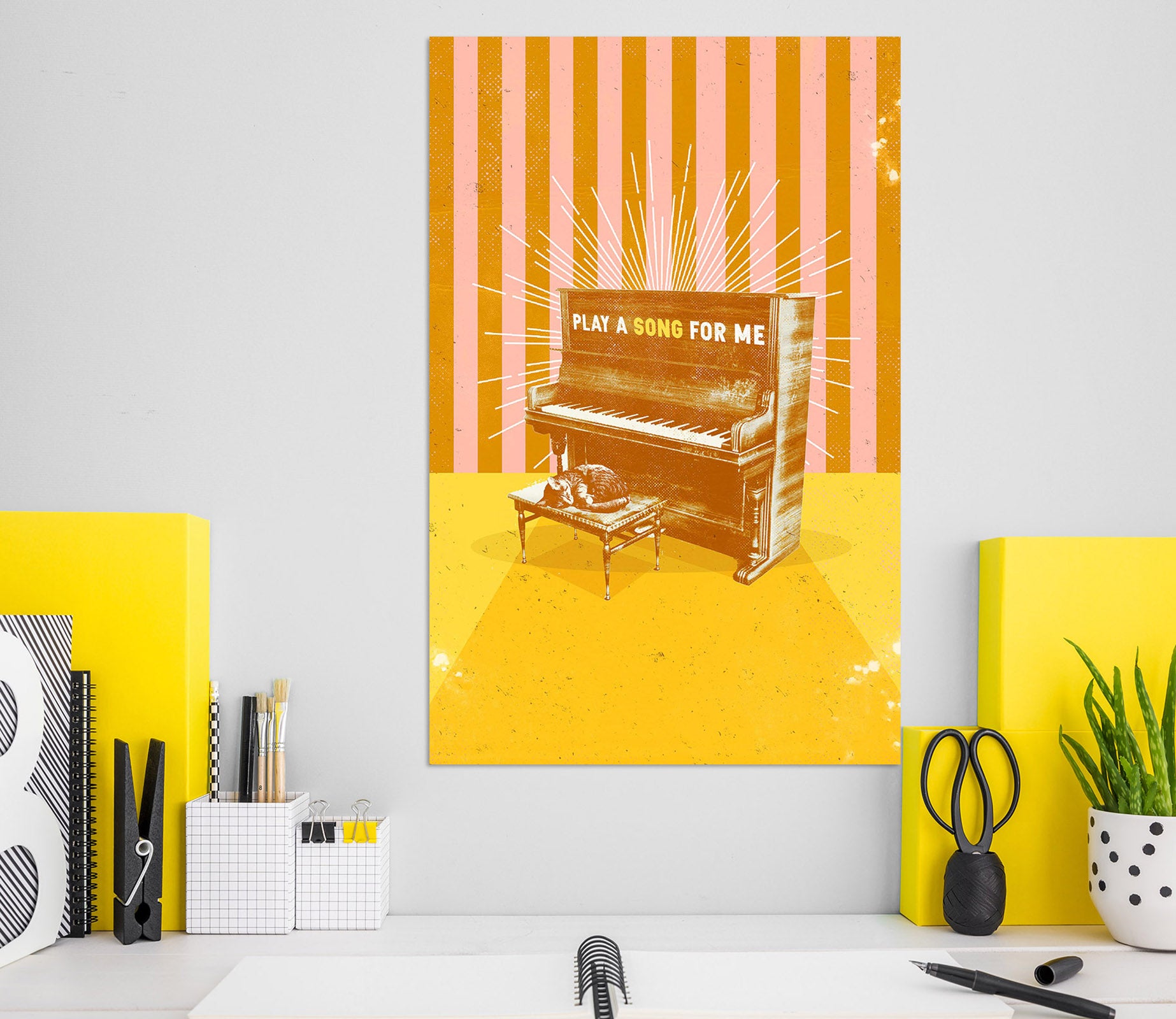 3D Play Piano 020 Showdeer Wall Sticker