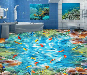 3D Pond Koi 389 Floor Mural  Wallpaper Murals Rug & Mat Print Epoxy waterproof bath floor