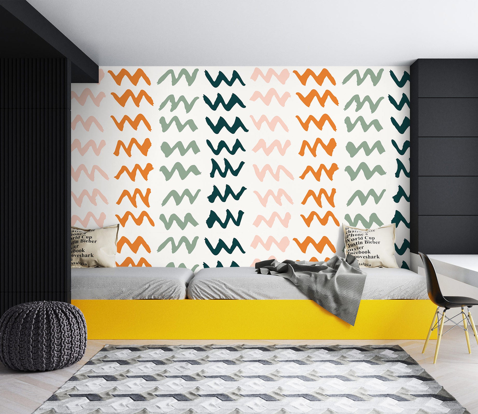 3D Colorful Zigzag Line 120127 Kashmira Jayaprakash Wall Mural Wall Murals