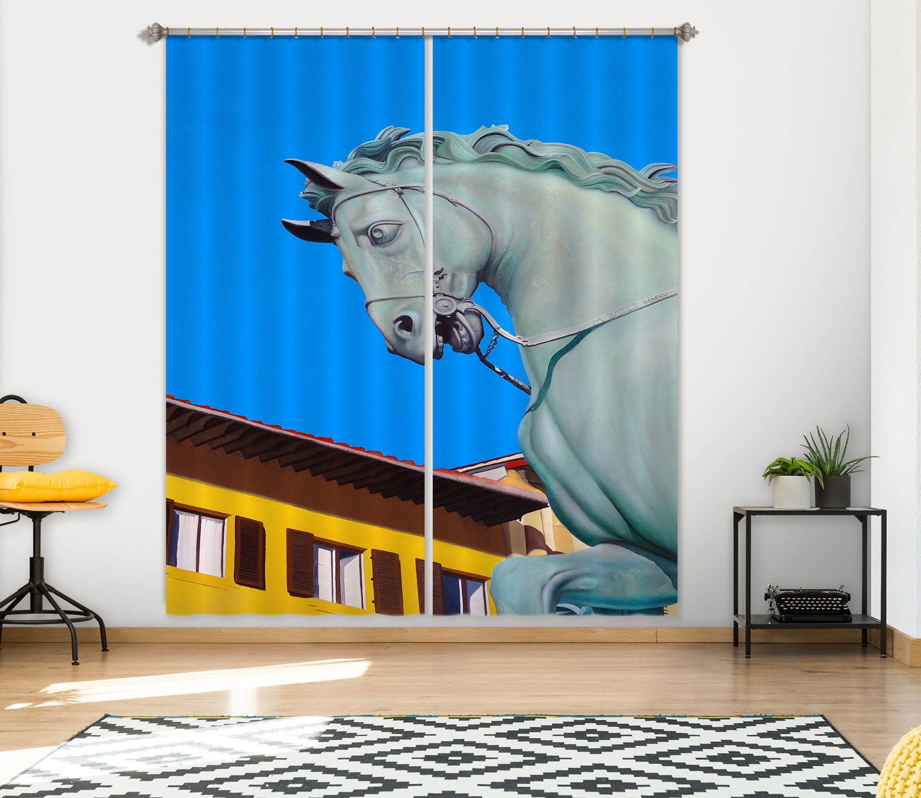 3D Statue Horse 11004 Matthew Holden Bates Curtain Curtains Drapes