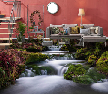 3D Cool Green And River 1074 Floor Mural  Wallpaper Murals Self-Adhesive Removable Print Epoxy