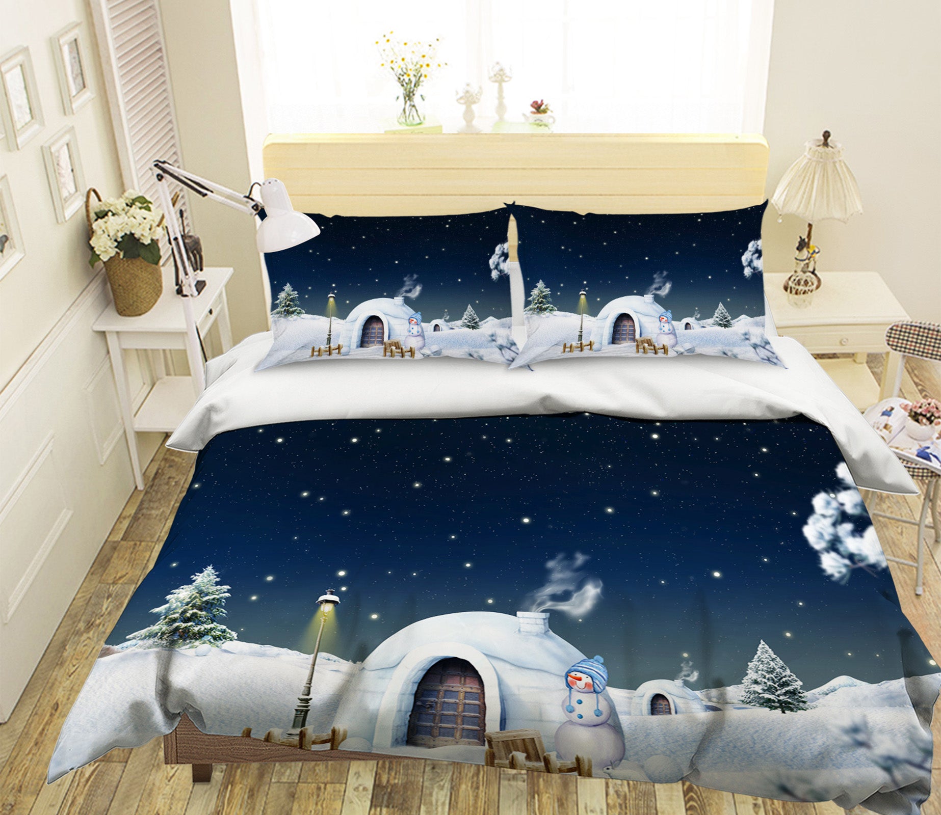 3D Snowman Lgloo 31110 Christmas Quilt Duvet Cover Xmas Bed Pillowcases