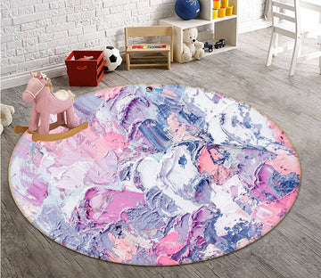 3D Powder Pigment Mixing 100 Round Non Slip Rug Mat Mat AJ Creativity Home 