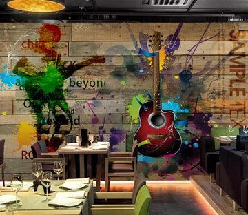 3D Wild Guitar 577 Wall Murals