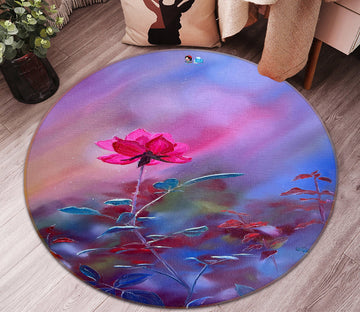 3D Flower 9734 Marina Zotova Rug Round Non Slip Rug Mat