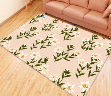 3D White Flowers 10788 Kashmira Jayaprakash Rug Non Slip Rug Mat